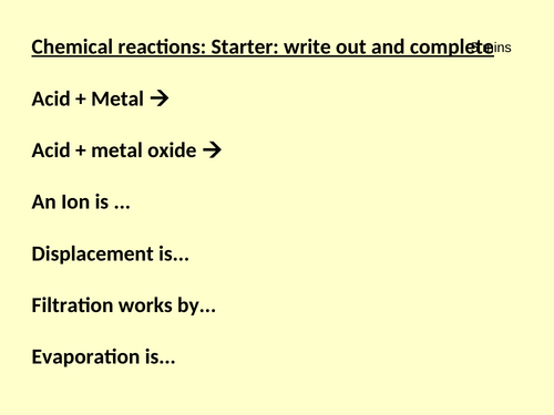 GCSE Making salts assessment Powerpoint