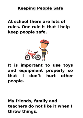 Keeping safe in school social story