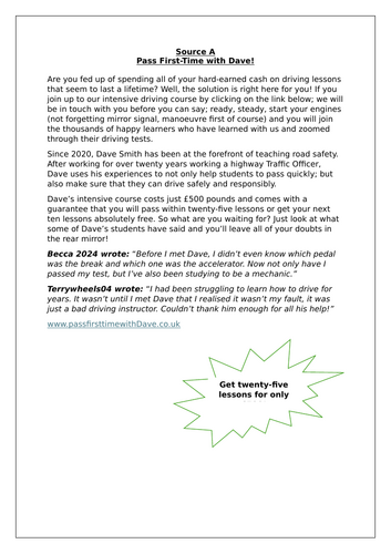 Functional Skills: Reading Assessment P1