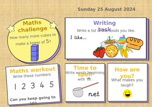 Year 1 Autumn term 1 Morning starter