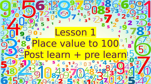 Y1 Place value to 100 powerpoint lesson slides for 1 week