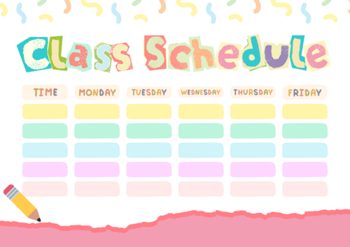 Class timetable blank