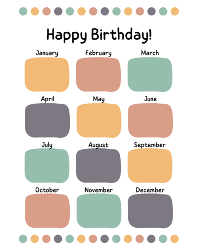 Classroom birthday display - printable