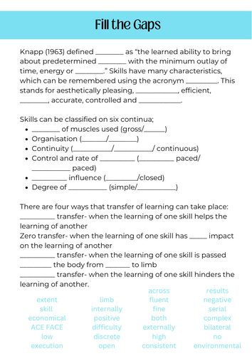 Methods and types of practice (AQA A level PE)