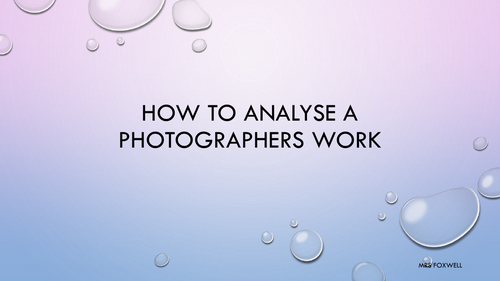 How to analyse a Photographers work