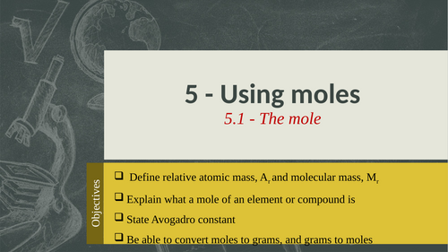 Using moles (IGCSE)