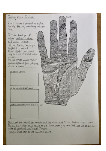 Visual Texture Hand Worksheet