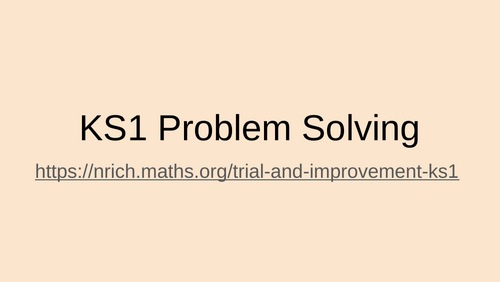 KS1 Problem Solving Activities