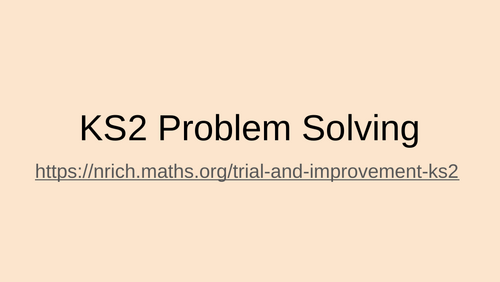 KS2 Problem Solving Activities