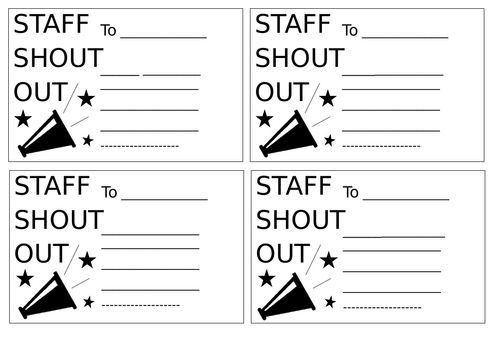 Staff Shout Out Cards