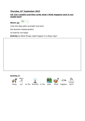 A Dog's Day - elicitation task