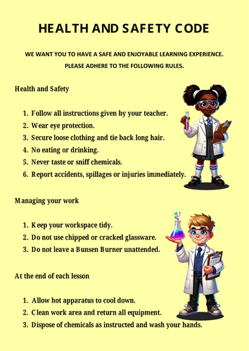 Science Laboratory Safety Poster A3