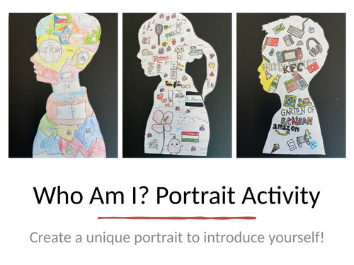 First week back - who am I? portraits - step by step detailed instructions