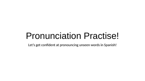 Spanish basic pronunciation practice