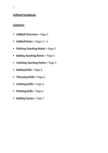 Softball Handbook - PE