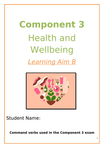 Heath and Social Care **Component 3 Learning Aim B** BTEC Level 1/2