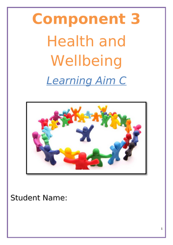 Heath and Social Care **Component 3 Learning Aim C** BTEC Level 1/2