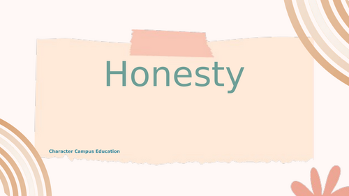 Character Education - Honesty Prompt, Comprehension and Reflection