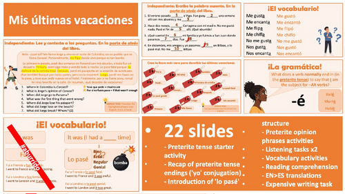 2026 Spanish AQA GCSE Module 2.3 - Mis últimas vacaciones