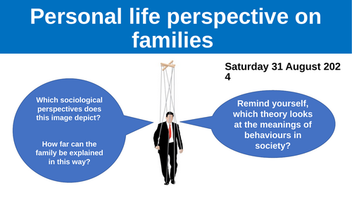 A Level Sociology Families: Personal Life Perspective