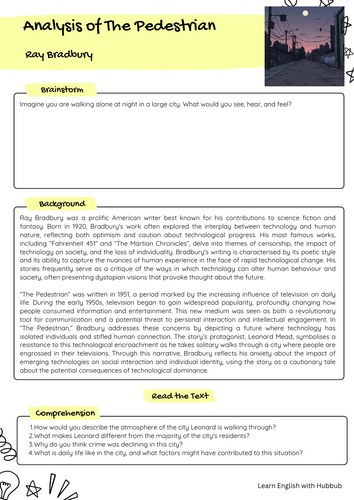 Ray Bradbury - Pedestrian - Analysis