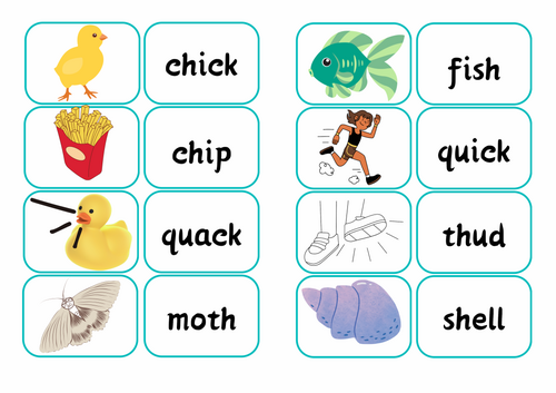 Match words to picture  - phase 3 - Phonics