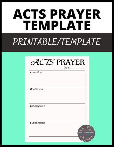 Prayer Template for Teaching and Structuring Prayers