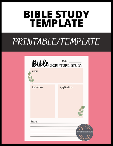 Bible Scripture Study Template - Christianity -Religion