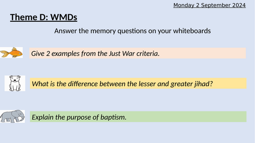 Theme D: Peace and Conflict - WMDs - Weapons of Mass Destruction