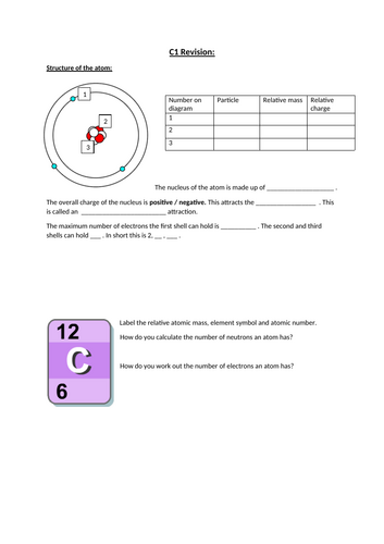 C1 and C2 Independent Revision (differentiated)