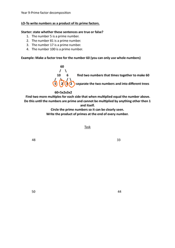 Prime factor decomposition