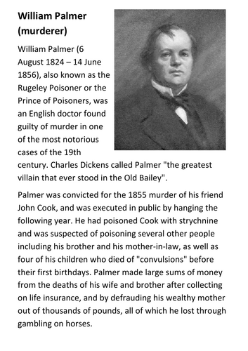 William Palmer (murderer) Handout