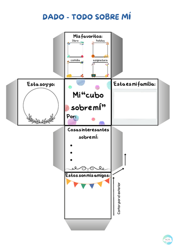 Todo sobre mí – Dado Personalizable (Spanish All About Me Activity)