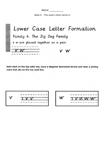 Handwriting Booklets for Every Letter Family - 8 Practice Tasks for home and school