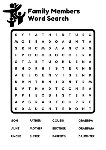 Family members wordsearch