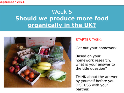 Geography of Food: Should We Produce More Food Organically in the UK?