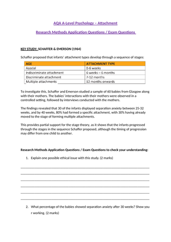 Attachment / RM Application Questions with MODEL ANSWERS