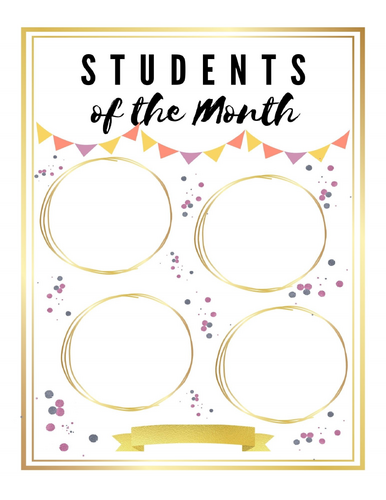 Students of the Month Poster/Wall Display