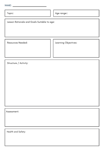 Activity planning Template