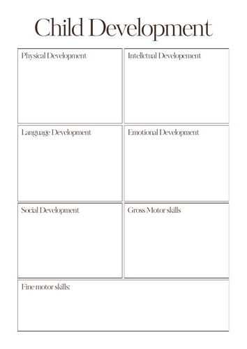 Child Development Worksheet