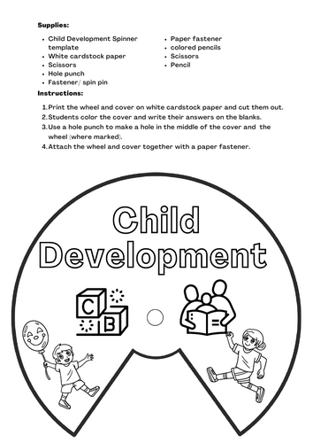 **Child Development Spinner Wheel Craft (Editable)** | Teaching Resources