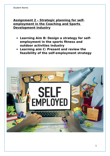 Task B&C - Unit 2 Self-employment in Sport and Physical Activity Assessment Booklet