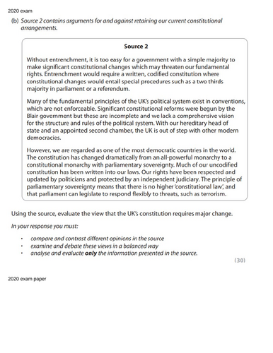 Edexcel politics mega bundle of exam question essay plans