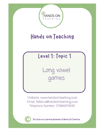 Hands on Teaching Long Vowel Games