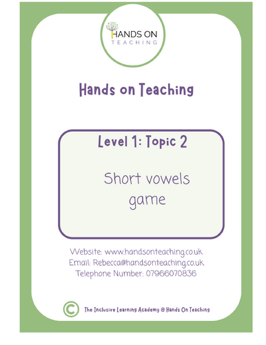 Hands on Teaching short vowel games