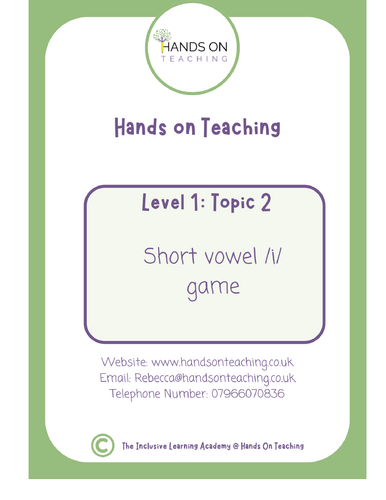 Hands on Teaching Short Vowel /i/ Game