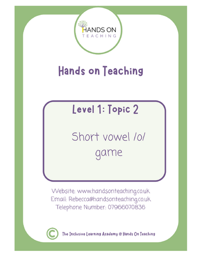 Hands on Teaching Short Vowel /o/ Game