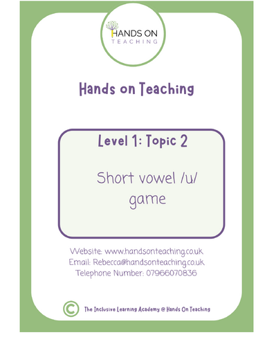 Hands on Teaching Short Vowel /u/ Game