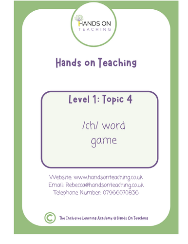 Hands on Teaching /ch/ Words Game