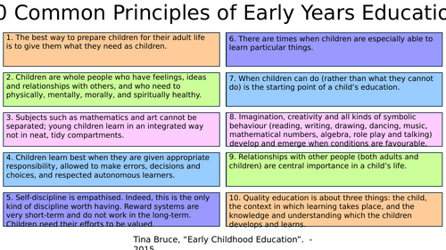 10 Common Principles of Early Years Education